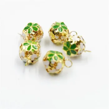 Handmade Hairpin Diy Accessories 14Mm Cloisonne Color Hollow Flower Bell Antique And Wind Hair Accessories Material Accessories 14mm flower bell красный