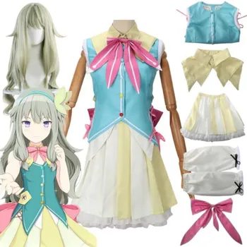 Kusanagi Nene Cosplay Costume Women Cute Costume Idol Nene Dress Headwear For Comic Con one size белый