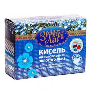 Кисель на льняной основе Золотой лен Elfa/Эльфа ассорти 7 вкусов- 7 пакетов по 15г