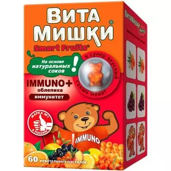 ВитаМишки Иммуно+ облепиха пастилки жевательные 2,5г 60шт