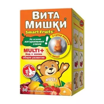 ВитаМишки мульти, йод и холин пастилки жевательные 2,4г 30шт