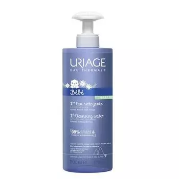 Вода для новорожденных и детей очищающая Первая Bebe Uriage/Урьяж помпа 500мл