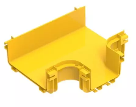 Отвод Lanmaster LAN-OT240-HT120/NC горизонтальный с лотка 240 мм на лоток 120 мм, монтаж без соединителей, желтый