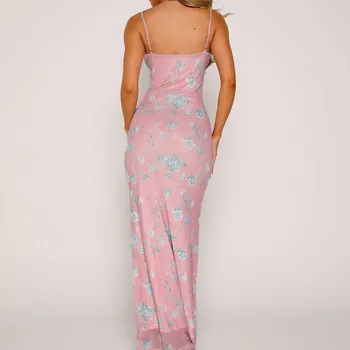 GMXIA Женское длинное платье Holiday Chic Slim Print Design Sense Halter Dress Женское платье S