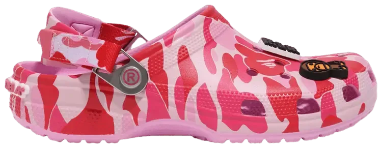 Кроссовки Crocs BAPE x Classic Clog 'ABC Camo - Pink', розовый