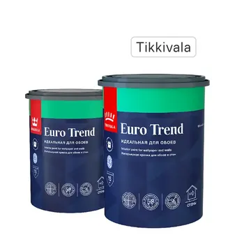 Краска для обоев Tikkurila Euro Trend моющаяся матовая цвет белый база А 0.9 л
