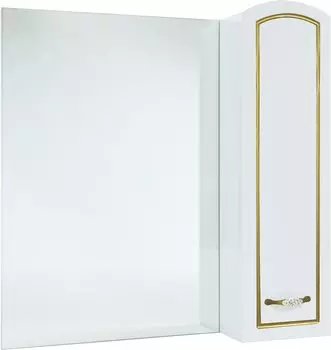 Зеркало-шкаф Bellezza Амелия 70 R, белое, патина золото