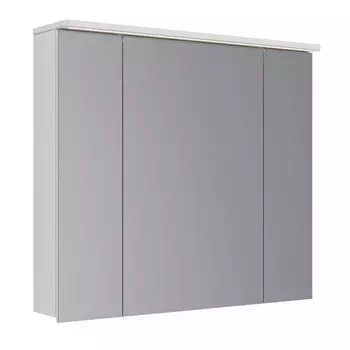 Зеркало-шкаф Lemark Zenon 90х80 см с подсветкой и розеткой, белый глянец