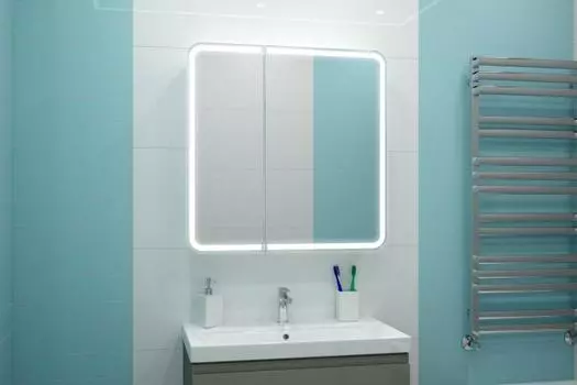 Зеркало-шкаф Misty Альфредо 800x800 LED с розеткой