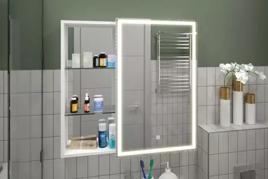 Зеркало-шкаф Misty Аперио 800х800 правый LED с розеткой