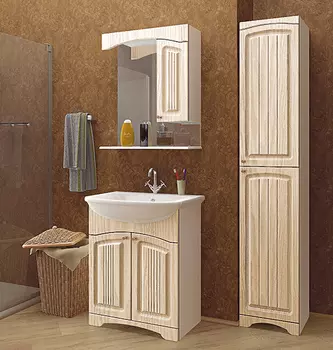 Зеркало-шкаф Mixline Крит 60 патина золото