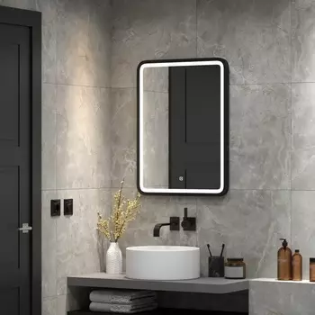 Зеркало Relisan ALEXANDRIA 600х800 с подсветкой, черное