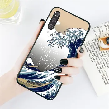 Чехол для телефона с японской волной и морем для Xiaomi Redmi Note 11 10 9T 8 7 Pro Redmi 9 9A 9C 8 7 6, мягкий черный чехол для телефона Redmi Note 11 or 11S