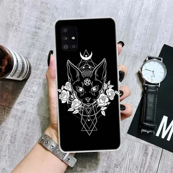 Красочный милый чехол для телефона с ведьмой и котом для Samsung Galaxy A12 A22 A32 A42 A52 A72 A51 A71 5G A41 A31 A21 A02S M12 M21 M31 M30S Samsung A12 5G