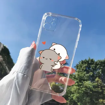 Чехлы для телефонов MaiYaCa Peach Cat с милым мультяшным парой для iPhone 13 11 12 pro XS MAX 8 7 6 6S Plus X 5S SE 2020 XR iphone 6 6s