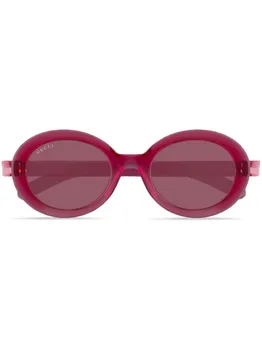 Солнцезащитные очки в круглой оправе Gucci Eyewear, красный