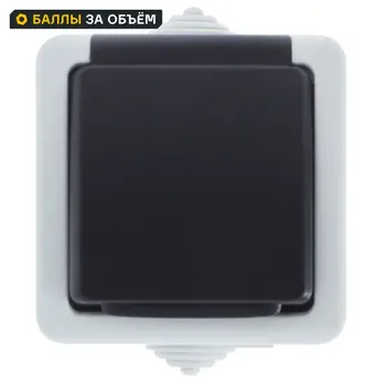 Розетка накладная LK Studio Aqua с заземлением с крышкой IP54 цвет серый