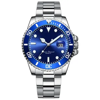Мужские светящиеся водонепроницаемые кварцевые часы Green Water Ghost Watch зелёный