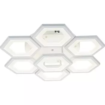 Потолочная люстра (+ночной режим) с пультом Escada Hexagon 10204/7 LED*130W White
