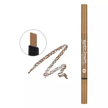 Карандаш для бровей Holika Holika Wonder Drawing 24hr Auto Eyebrow #3 Light Brown | Светло-коричневый