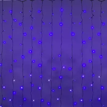 2*2м. Гирлянда занавес 300LED (синий) A-943 BL/W FLASH Sneha 1422189