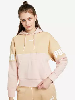 Худи женская PUMA Power Colorblock, Бежевый