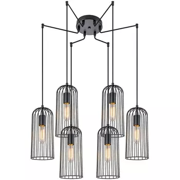 Подвесная люстра Escada Phoenix 10198/6 6х60Вт Е27, металл, черный