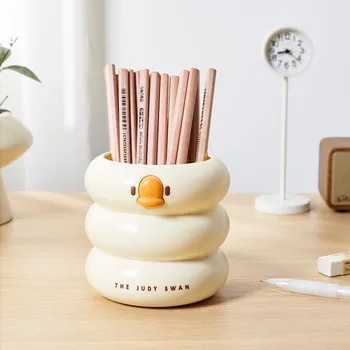 Pencil Holder Office Desk Pen Pot Cup Case Container молочный белый