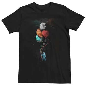 Мужская футболка с рисунком The Spaceman's Trip Licensed Character, черный