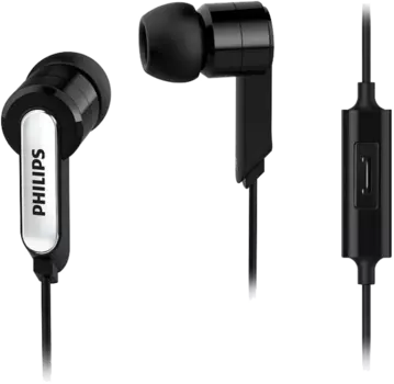 Проводная гарнитура Philips SHE1405BK/10, черная (с кнопкой ответа)