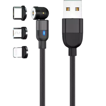 Кабель Gerffins USB 3 in 1, 1м., черный