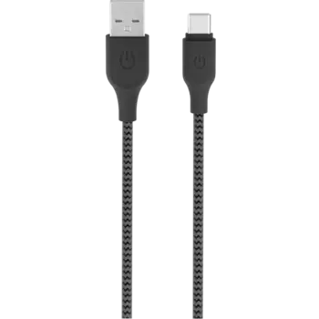 Кабель Gerffins USB-A - Type-C, 1м., черно-серый