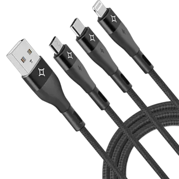 Кабель Stellarway USB 3 in 1, 1,2м., черный