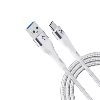 Кабель Stellarway USB-A/C 3A, 0,5м, нейлоновый, белый