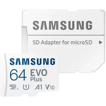Карта памяти Samsung Evo Plus MB-MC64KA MicroSD 64 ГБ class 10 (с адаптером SD)