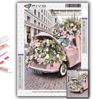 Алмазная вышивка Розовые розы 5D DIY Алмазная картина Вышивка крестом Горный хрусталь Full Round 20X30CM