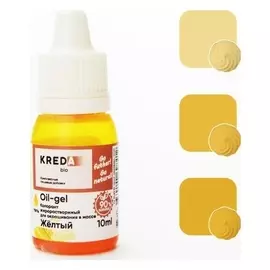 Краситель пищевой Kreda Bio Oil-gel 04 жирорастворимый желтый, 10 мл
