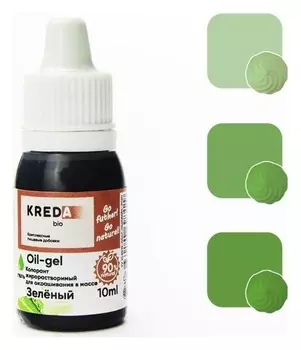 Краситель пищевой Kreda Bio Oil-gel 05 жирорастворимый зеленый, 10 мл