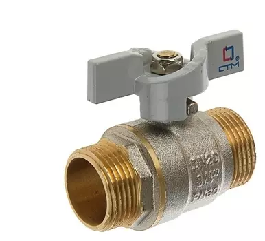 Кран шаровой "СТМ" стандарт, Pn30, наружная/наружная резьба 3/4", бабочка