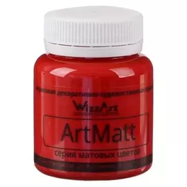 Краска акриловая Matt 80 мл Wizzart красный тёплый матовый