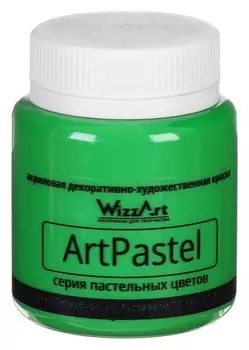 Краска акриловая Pastel 80 мл Wizzart зеленый пастельный Wa7.80