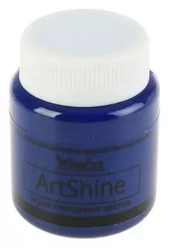 Краска акриловая Shine, 80 мл, Wizzart, синий глянцевый