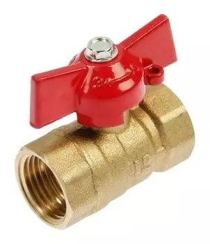 Кран шаровой, внутренняя/внутренняя резьба 1/2", бабочка