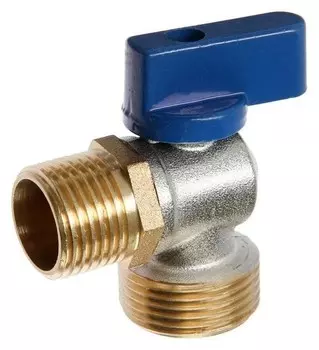 Кран шаровой Zein, для подключения бытовой техники, угловой, 1/2" х 3/4", латунь