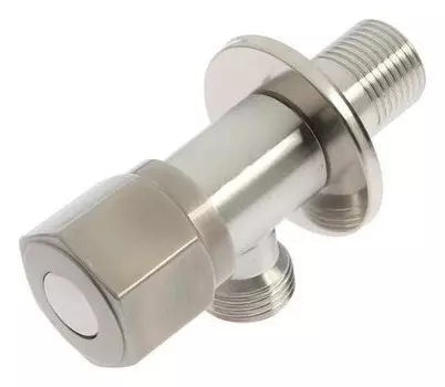Кран угловой Zein, 1/2" х 1/2", керамическая кран-букса, нержавеющая сталь