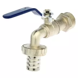 Кран водоразборный со штуцером, 3/4", ручка