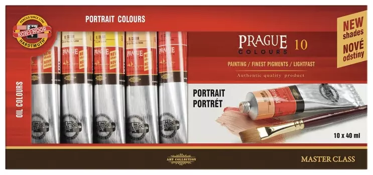 Краски масляные художественные Koh-i-noor "Prague", портретная палитра, 10 цветов по 40 мл, 01617s1003ks