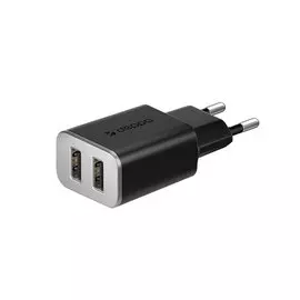 Зарядное устройство сетевое Deppa 2 x USB 3.4А, черный