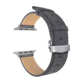 Ремешок Lyambda Minkar кожаный для Apple Watch 42/44 mm, Grey