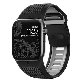 Ремешок Nomad Sport Strap 44mm/42mm, силикон, цвет черный/серый